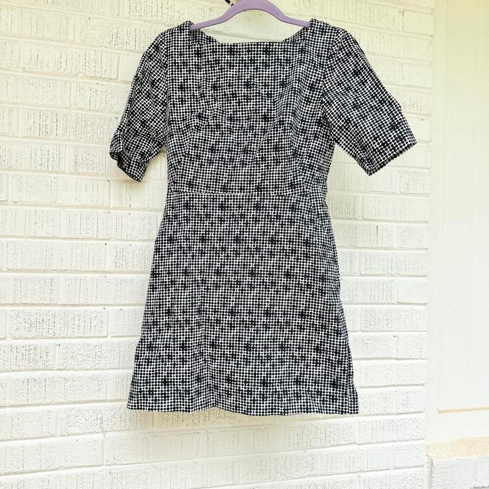 Kate Spade Allover Black White Abstract Printed Dress